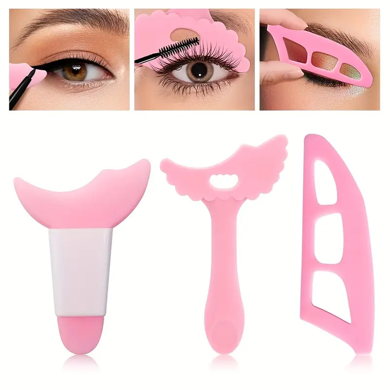 Beauty Makeup Drawing - 3 adet silikon göz makyajı şablonları