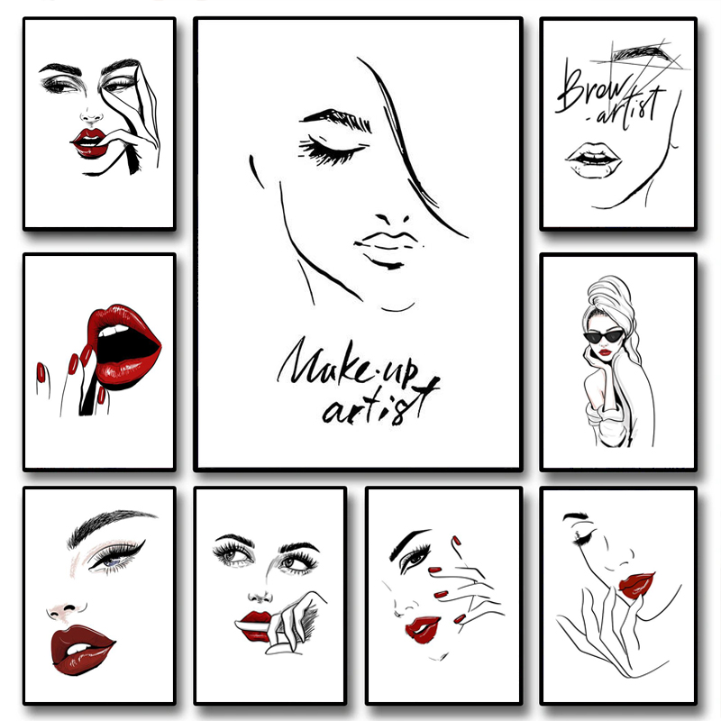 Makeup Is Beauty Quotes - Moda Makyaj Posteri Seksi Güzellik Kadın