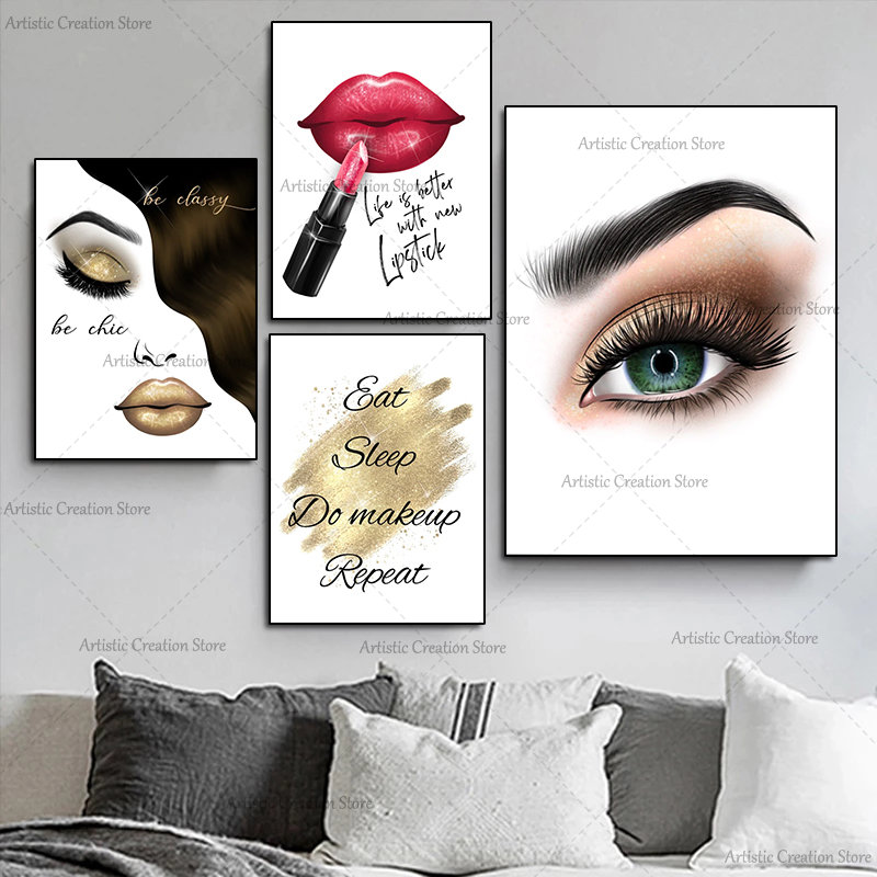 Beauty Makeup Drawing - Moda güzellik Glamour makyaj kadın dudaklar