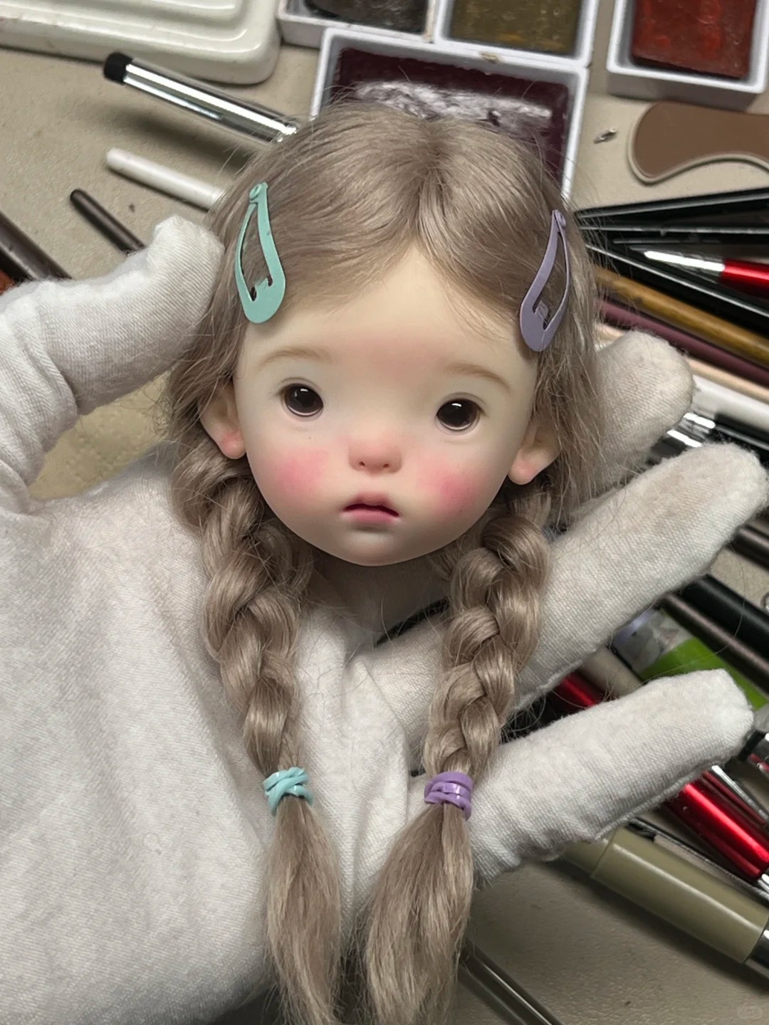 Beauty Makeup Girl - SD BJD Bebek 1/6 Landoudou Kafa