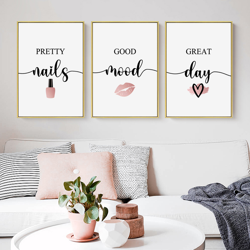 Makeup Is Beauty Quotes - İskandinav pembe kadın kırmızı dudak oje
