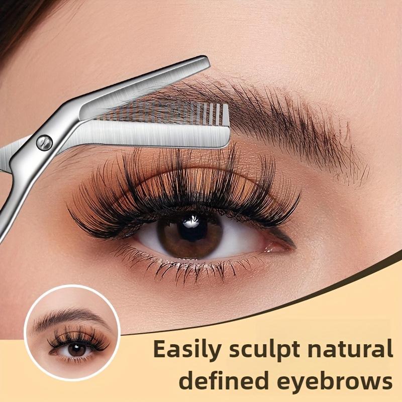 Beauty Works Makeup - Paslanmaz Çelik Kaş Makası, Entegre Tarağıyla