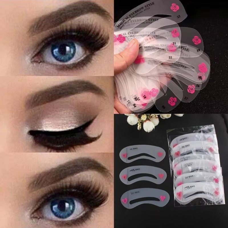 Beauty Makeup Drawing - 1/2/4/6'lı Set Yeniden Kullanılabilir Kaş Şablonu