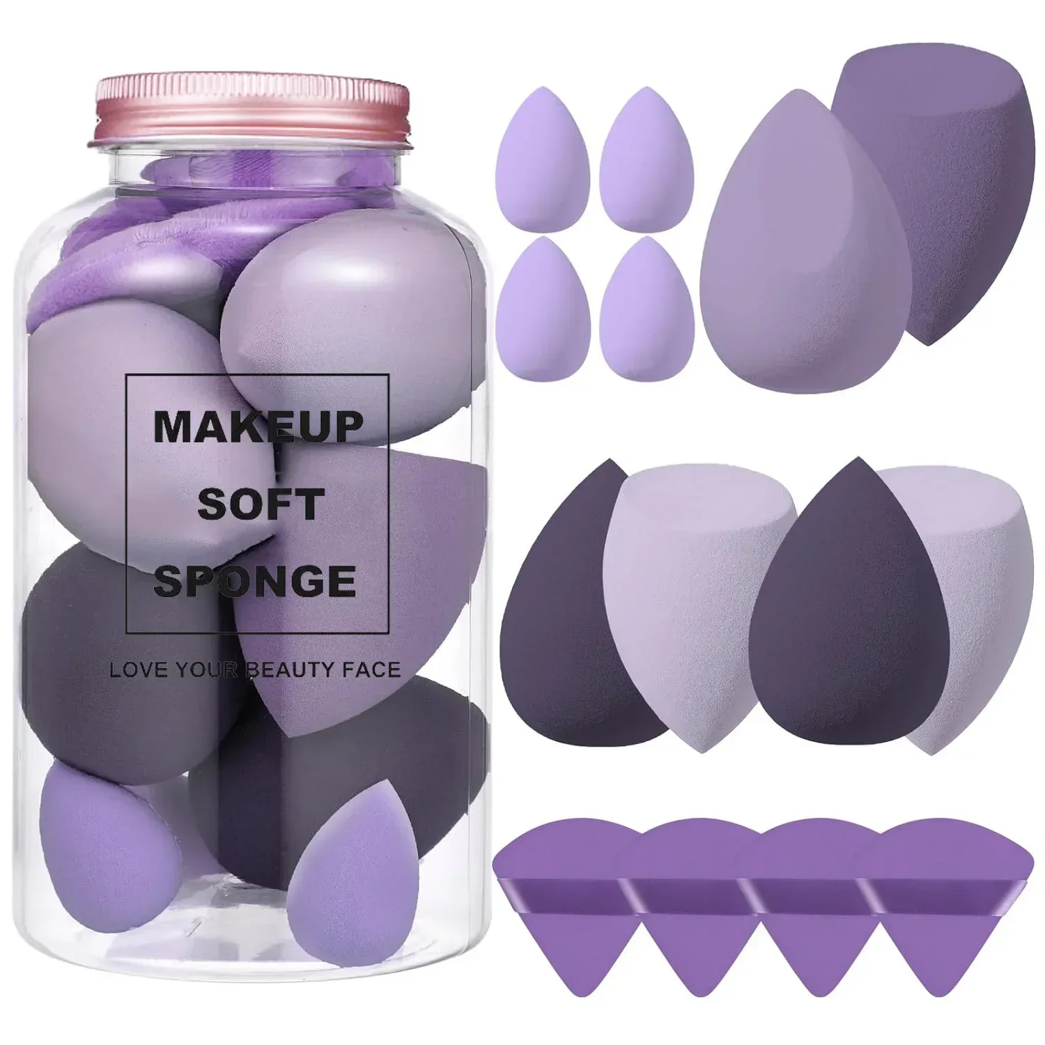 Beauty Makeup Egg - 12/14 adet makyaj süngeri Blender güzellik