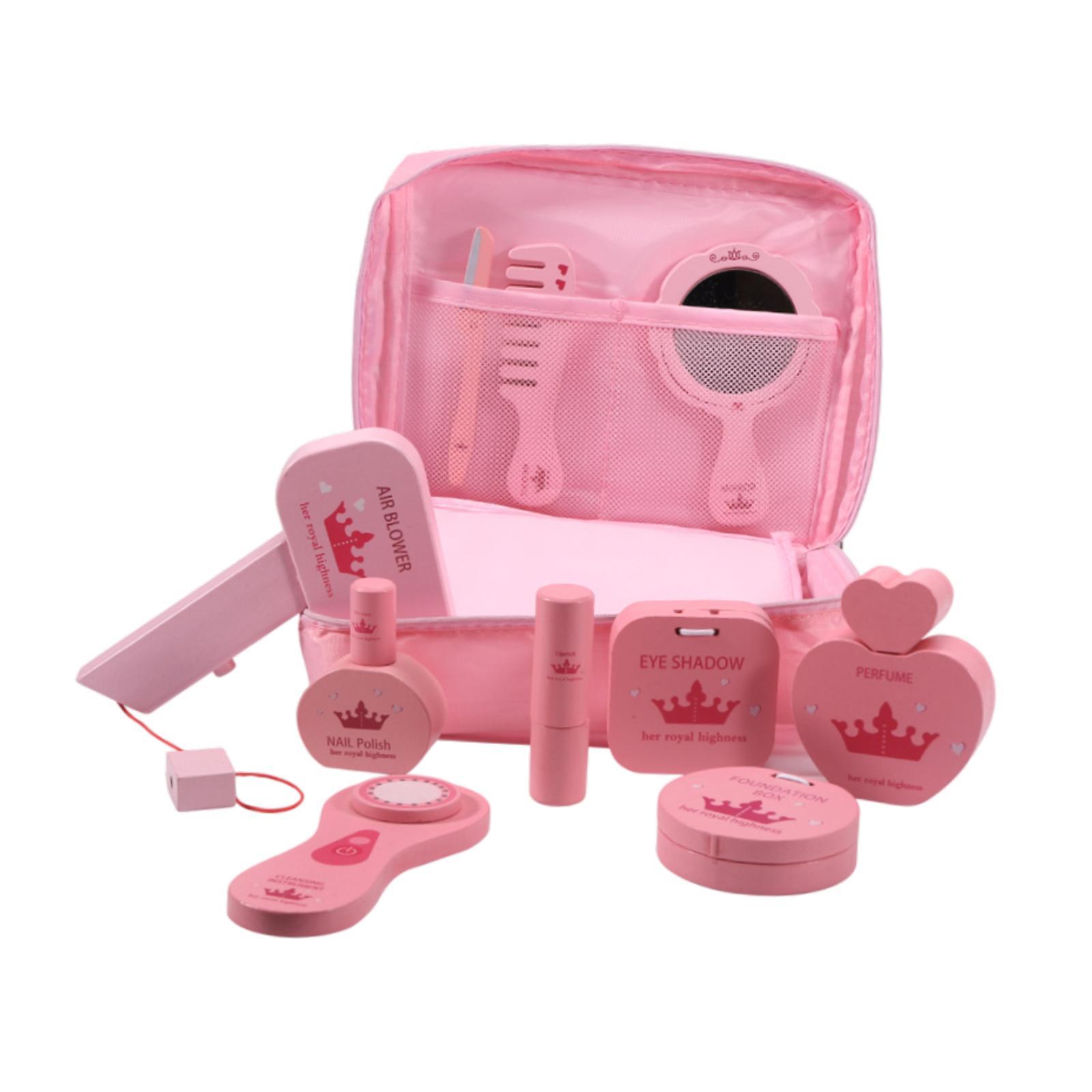 Beauty Makeup Kit For Kids - 10x Ahşap Güzellik Salonu Oyuncak Seti,