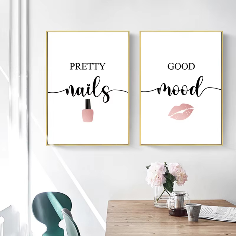Makeup Is Beauty Quotes - Iskandinav Pembe Kadın Kırmızı Dudaklar Oje