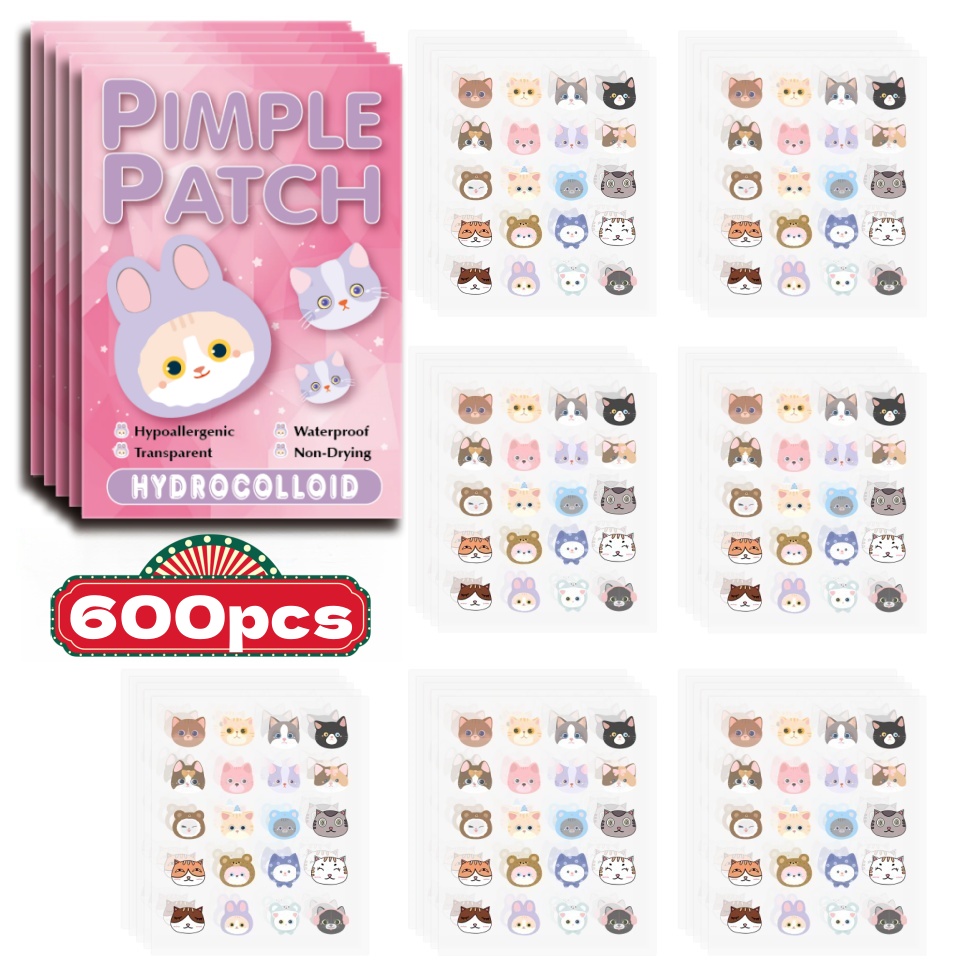 Pressed Powder Foundation - 600 adet Karikatür sivilce bandı, sevimli