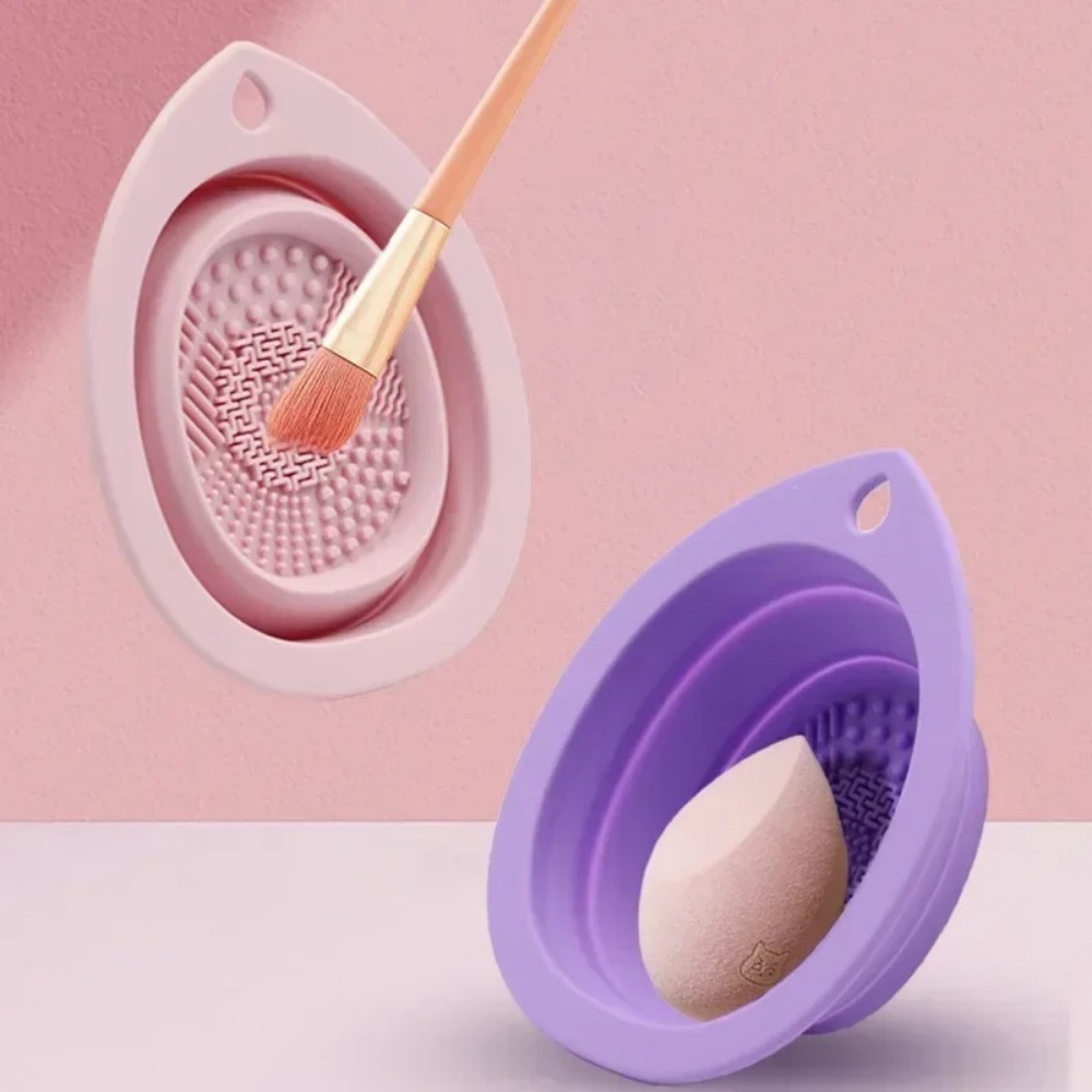 Beauty And Makeup Quotes - Silikon Makyaj Fırçası Temizleme Kasesi Katlanabilir