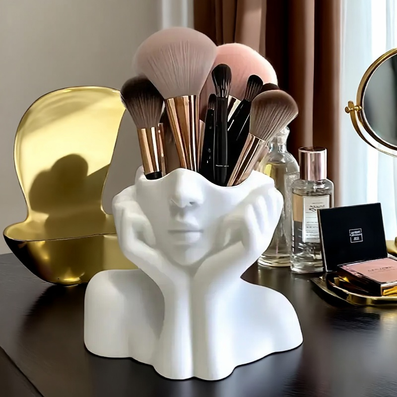 Beauty And Makeup Quotes - Yüz Şekli Makyaj Fırçası Tutucu -