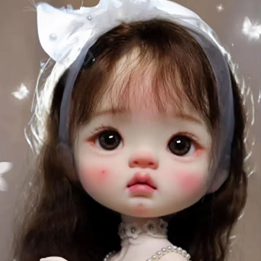 Beauty Makeup Girl - Amber Kız Bebek Başlığı Reçine Parçası,