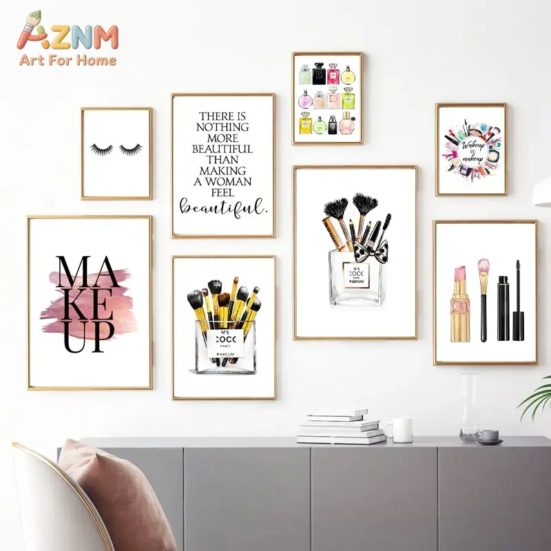 AZNM Pembe Moda Makyaj Tuval D - Makeup Is Beauty Quotes incelemesi ve fiyatı