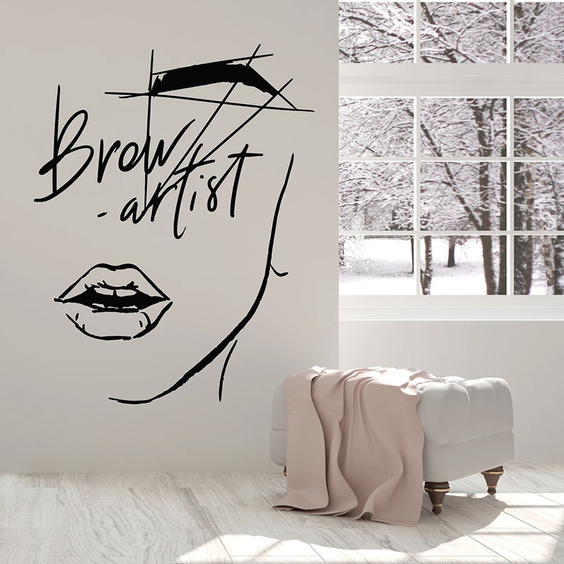 Soyut kız yüz duvar çıkartması - Beauty Makeup Artist incelemesi ve fiyatı