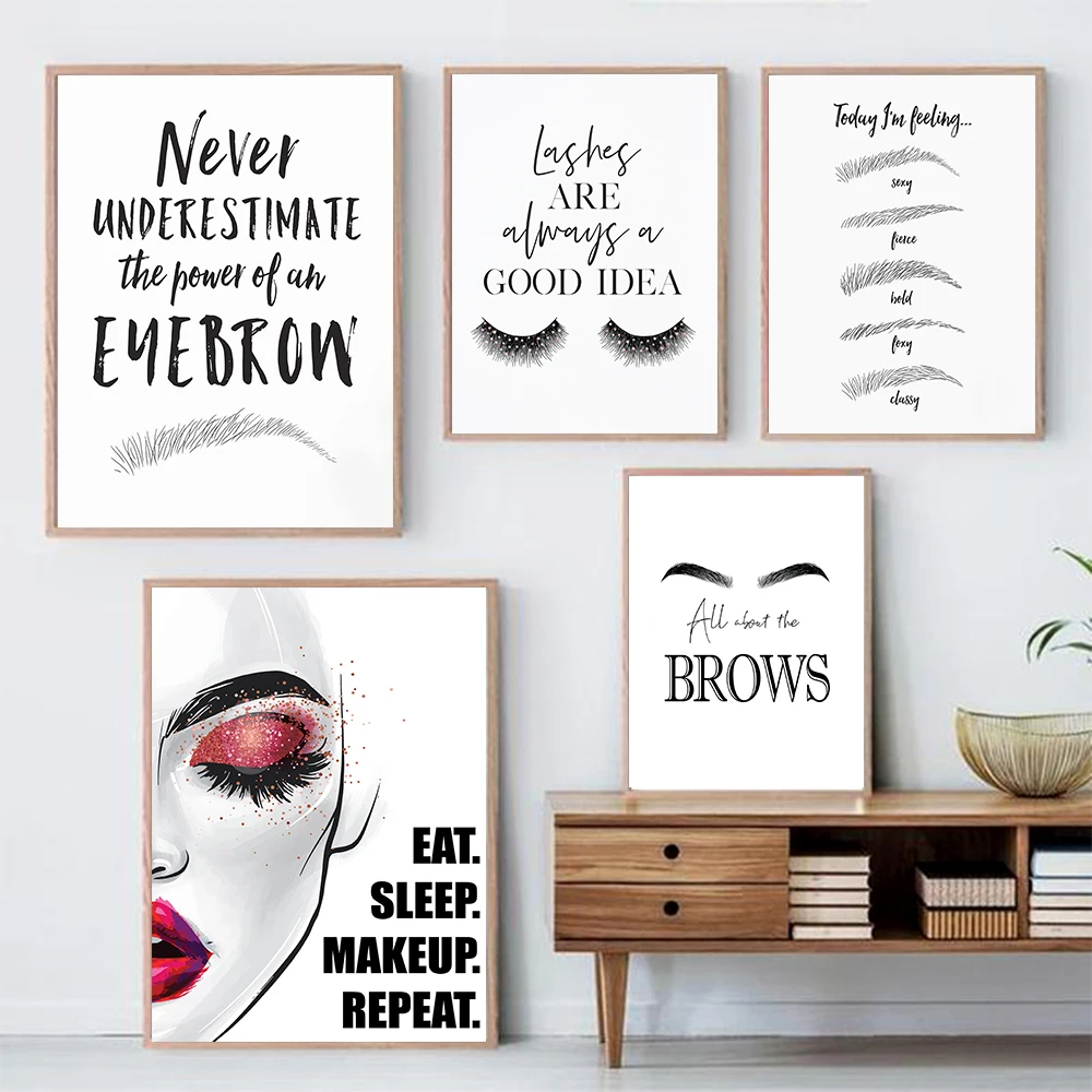 Moda makyaj tuval boyama baskı - Makeup Is Beauty Quotes incelemesi ve fiyatı